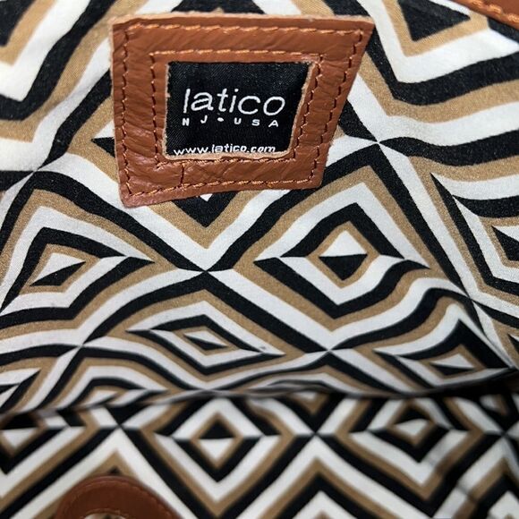 LATICO BROWN LEATHER WOMENS SHOULDER BAG W/DETACHABLE STRAP - Picture 6 of 12